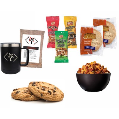 Welcome Kit w/Coffee Mug w/Coffee, Cookies And Nuts