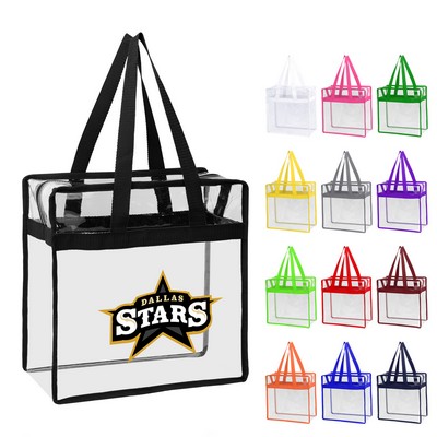 Stadium Approved Clear Zipper Tote Bag