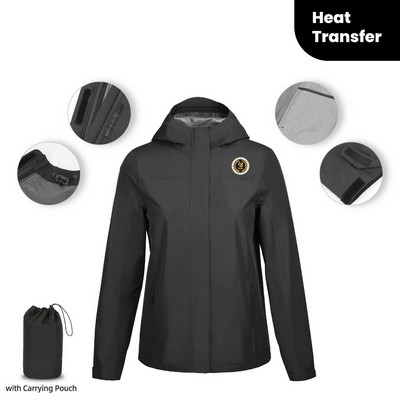 Printed Women's Waterproof Hooded Jacket