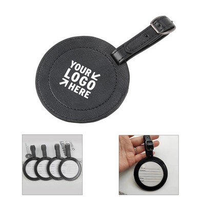Round Leather Luggage Tag