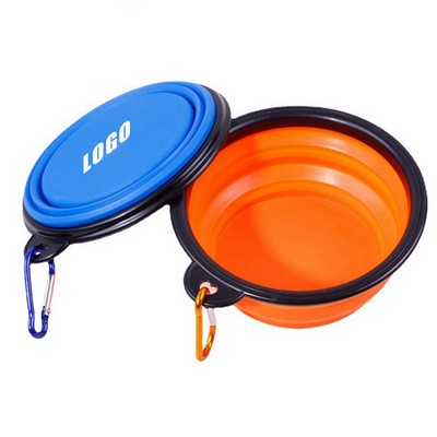 12 Oz.Collapsible Silicone Pet Bowl W/ Carabiner